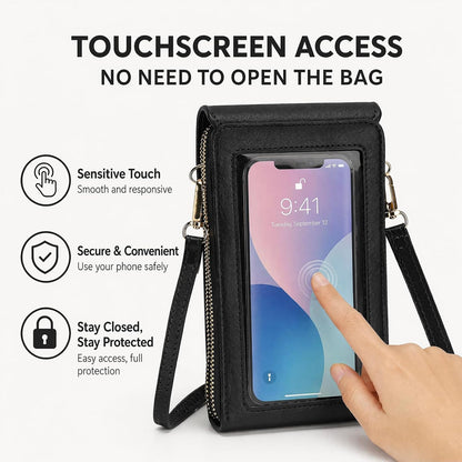Crossbody Phone Purse, Small Cross Body Wallet Purses with Adjustable Shoulder Straps for Women Anti-Theft PU Leather Bag