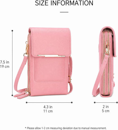 Crossbody Phone Purse, Small Cross Body Wallet Purses with Adjustable Shoulder Straps for Women Anti-Theft PU Leather Bag