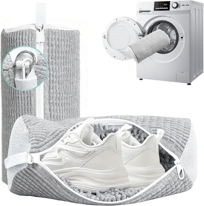 Shoe Washing Machine Bag 2 Pack, 360°Deep Clean Durable Shoes Laundry Bag for Washer and Dryer, Reusable Shoe Cleaner Bags, Sneaker Washing Machine Bag, Yellow