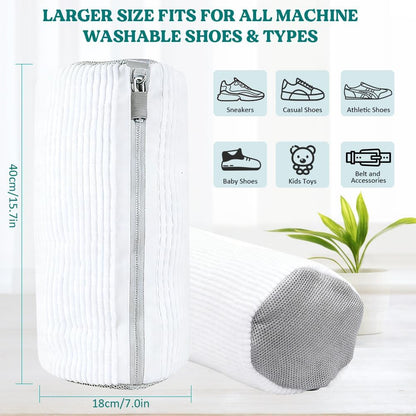 Shoe Washing Machine Bag 2 Pack, 360°Deep Clean Durable Shoes Laundry Bag for Washer and Dryer, Reusable Shoe Cleaner Bags, Sneaker Washing Machine Bag, Yellow