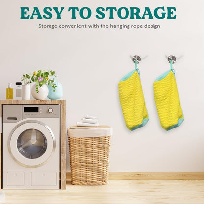 Shoe Washing Machine Bag 2 Pack, 360°Deep Clean Durable Shoes Laundry Bag for Washer and Dryer, Reusable Shoe Cleaner Bags, Sneaker Washing Machine Bag, Yellow