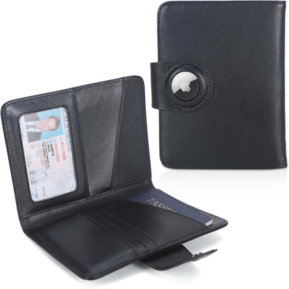 Polare Full Grain Leather Slim and Soft RFID Blocking wallet For Men Snap Bifold Travel Wallet Passport Holders 2 Passports (Dark Brown)