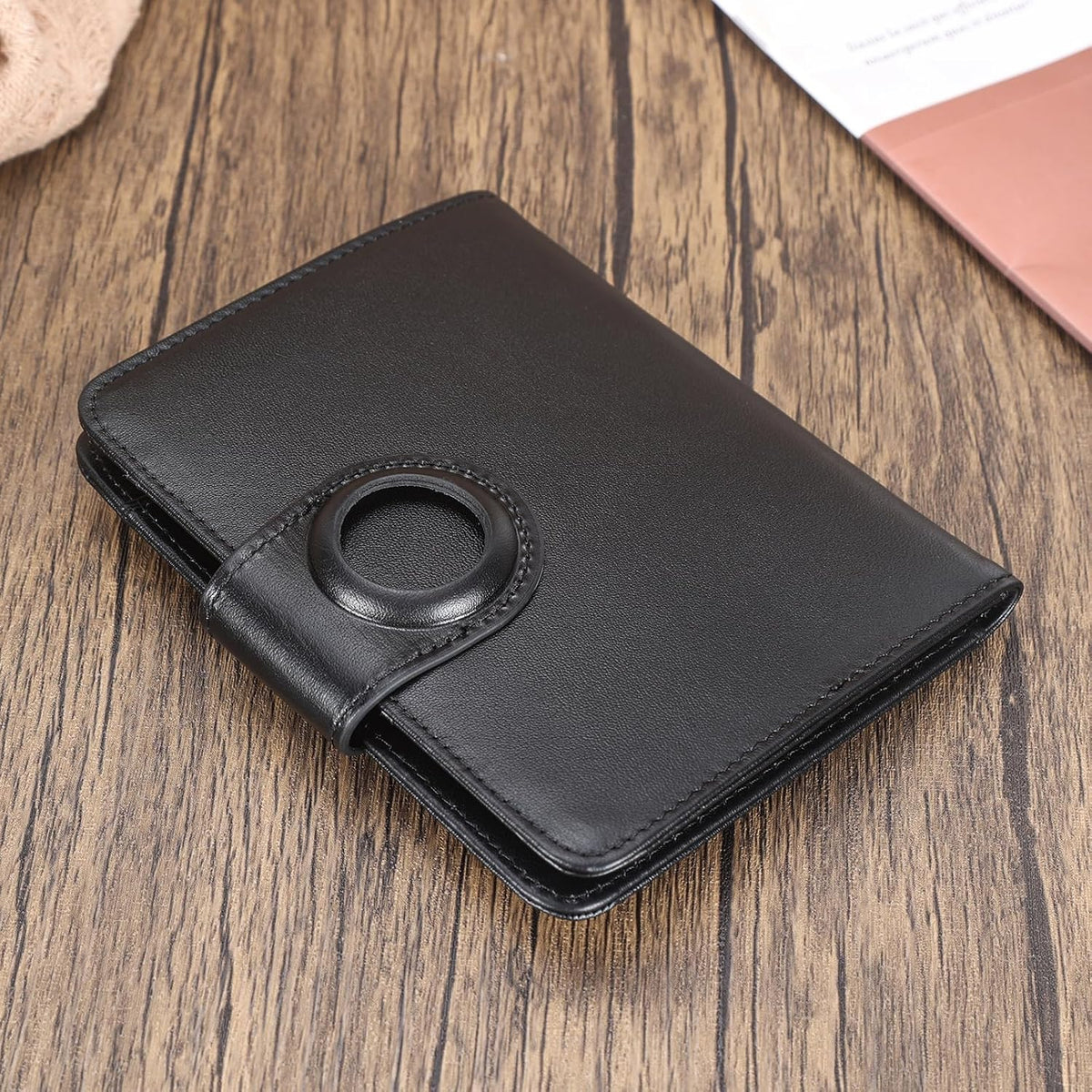 Polare Full Grain Leather Slim and Soft RFID Blocking wallet For Men Snap Bifold Travel Wallet Passport Holders 2 Passports (Dark Brown)