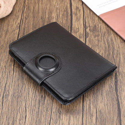 Polare Full Grain Leather Slim and Soft RFID Blocking wallet For Men Snap Bifold Travel Wallet Passport Holders 2 Passports (Dark Brown)