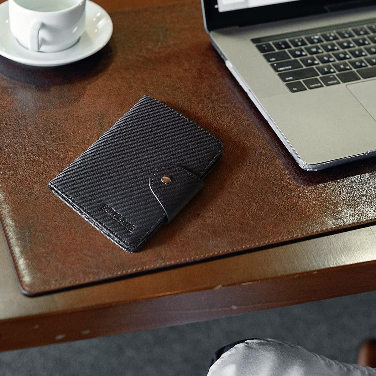 Polare Full Grain Leather Slim and Soft RFID Blocking wallet For Men Snap Bifold Travel Wallet Passport Holders 2 Passports (Dark Brown)