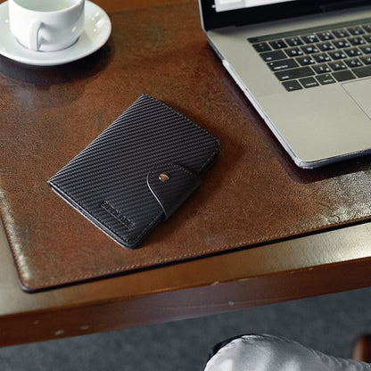 Polare Full Grain Leather Slim and Soft RFID Blocking wallet For Men Snap Bifold Travel Wallet Passport Holders 2 Passports (Dark Brown)