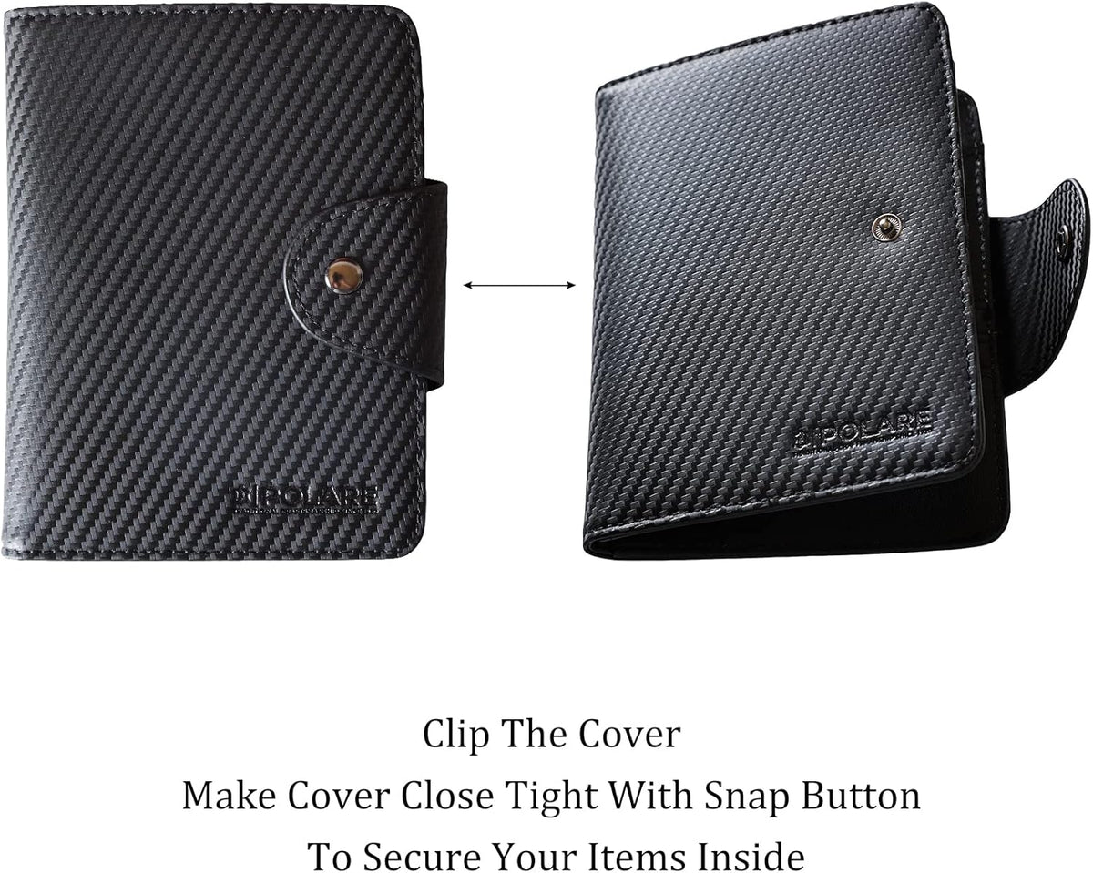 Polare Full Grain Leather Slim and Soft RFID Blocking wallet For Men Snap Bifold Travel Wallet Passport Holders 2 Passports (Dark Brown)