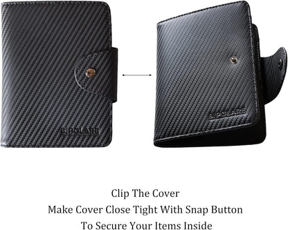 Polare Full Grain Leather Slim and Soft RFID Blocking wallet For Men Snap Bifold Travel Wallet Passport Holders 2 Passports (Dark Brown)
