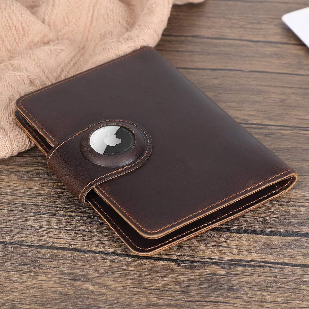 Polare Full Grain Leather Slim and Soft RFID Blocking wallet For Men Snap Bifold Travel Wallet Passport Holders 2 Passports (Dark Brown)