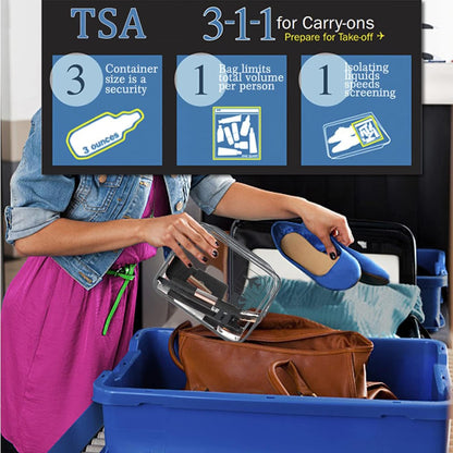 TSA Approved Toiletry Bag, 2 Pack Clear Makeup Bag | Quart Size, Airport Carry-On, TSA Liquids Travel Bag, Clear PVC, Women Men Travel Essentials