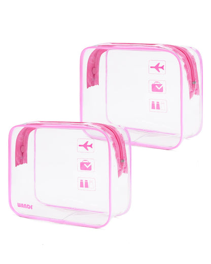 TSA Approved Toiletry Bag, 2 Pack Clear Makeup Bag | Quart Size, Airport Carry-On, TSA Liquids Travel Bag, Clear PVC, Women Men Travel Essentials