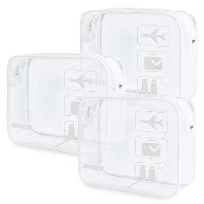 TSA Approved Toiletry Bag, 2 Pack Clear Makeup Bag | Quart Size, Airport Carry-On, TSA Liquids Travel Bag, Clear PVC, Women Men Travel Essentials