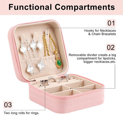 Stylish Portable Mini jewelry box, Travel jewelry organizer (Purple) | Travel jewelry case with cotton yarn knitting top, Thank you gifts for women, Birthday gifts for girls.