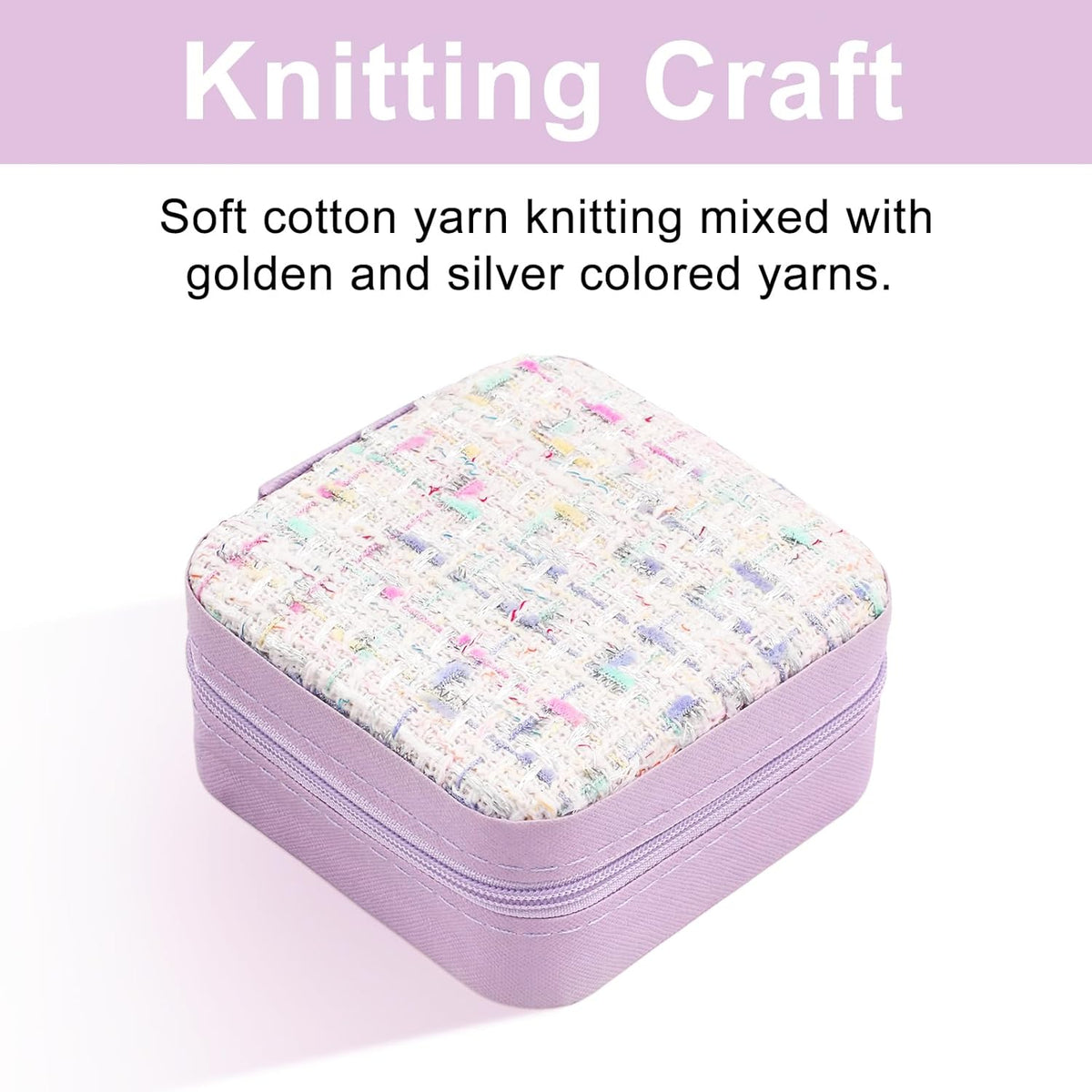 Stylish Portable Mini jewelry box, Travel jewelry organizer (Purple) | Travel jewelry case with cotton yarn knitting top, Thank you gifts for women, Birthday gifts for girls.