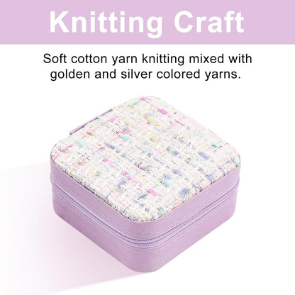 Stylish Portable Mini jewelry box, Travel jewelry organizer (Purple) | Travel jewelry case with cotton yarn knitting top, Thank you gifts for women, Birthday gifts for girls.