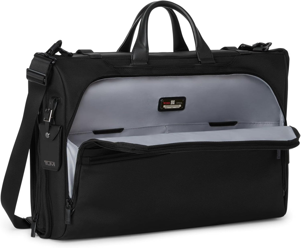 Alpha Tri-Fold Garment Bag Carry-On - Dress or Suit Bag for Men and Women - Midnight Black