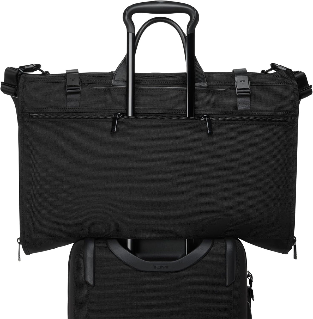 Alpha Tri-Fold Garment Bag Carry-On - Dress or Suit Bag for Men and Women - Midnight Black
