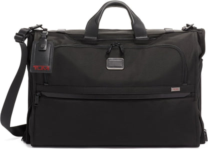 Alpha Tri-Fold Garment Bag Carry-On - Dress or Suit Bag for Men and Women - Midnight Black