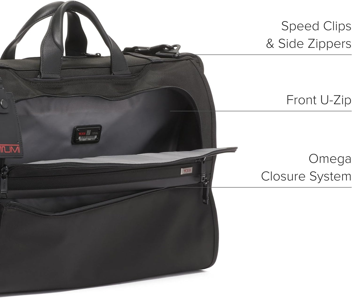 Alpha Tri-Fold Garment Bag Carry-On - Dress or Suit Bag for Men and Women - Midnight Black