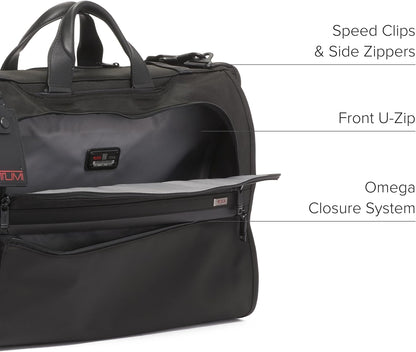 Alpha Tri-Fold Garment Bag Carry-On - Dress or Suit Bag for Men and Women - Midnight Black