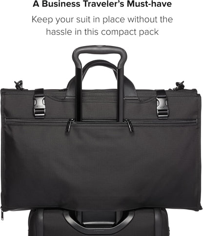 Alpha Tri-Fold Garment Bag Carry-On - Dress or Suit Bag for Men and Women - Midnight Black