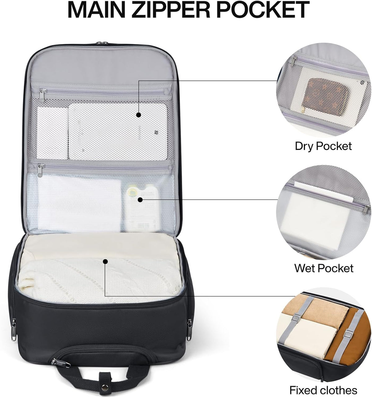 16 Inch Underseat Carry On Luggage With Wheels, Small Rolling Suitcase Lightweight Under Seat Carry On Bag, Airline Approved Personal Item Overnight Softside Travel Luggage Bag,Black