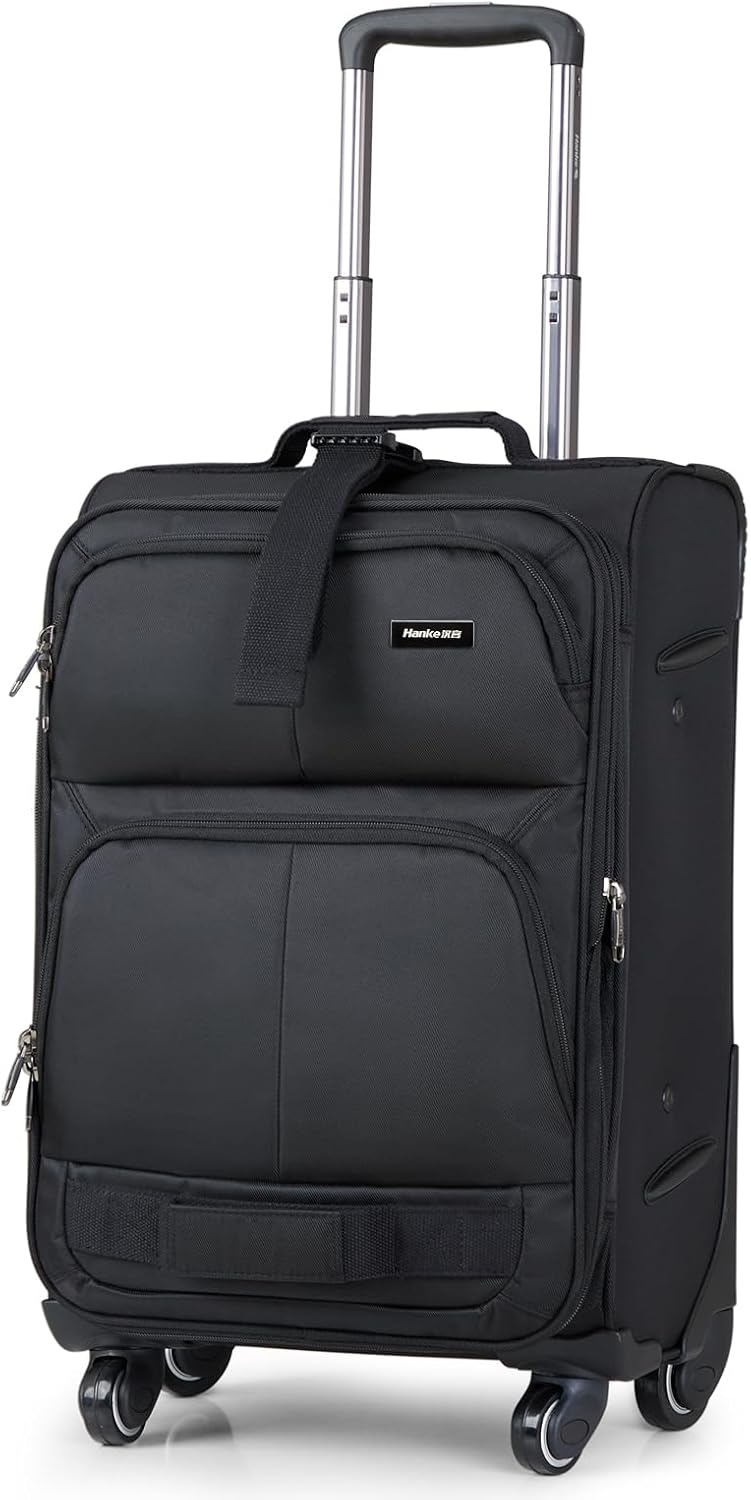 16 Inch Underseat Carry On Luggage With Wheels, Small Rolling Suitcase Lightweight Under Seat Carry On Bag, Airline Approved Personal Item Overnight Softside Travel Luggage Bag,Black