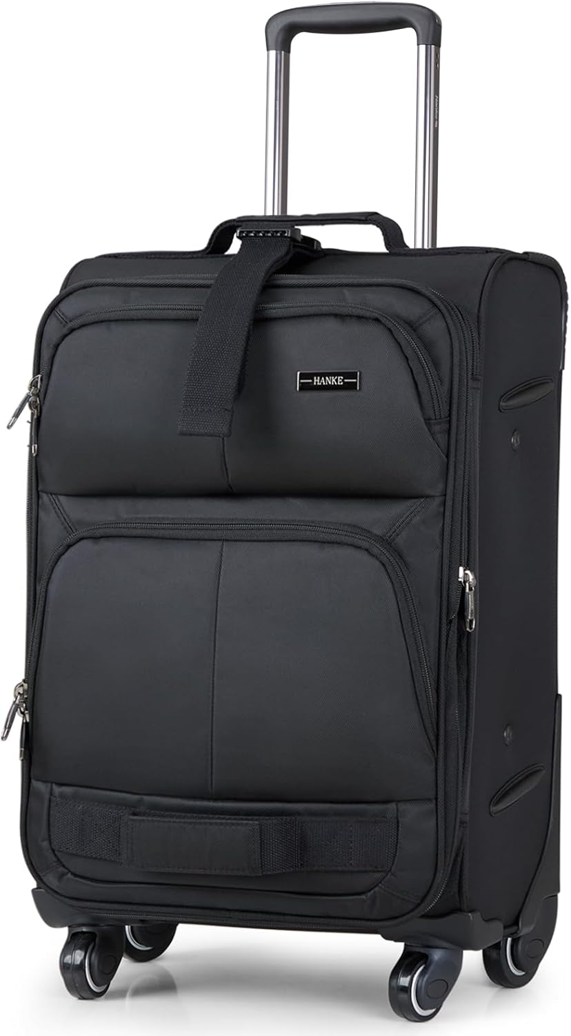 16 Inch Underseat Carry On Luggage With Wheels, Small Rolling Suitcase Lightweight Under Seat Carry On Bag, Airline Approved Personal Item Overnight Softside Travel Luggage Bag,Black