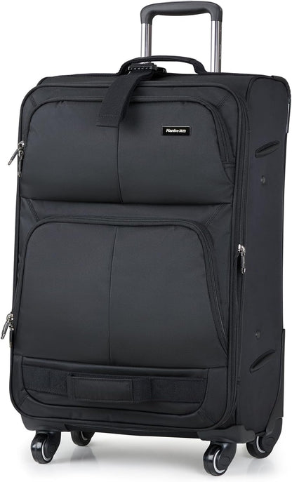 16 Inch Underseat Carry On Luggage With Wheels, Small Rolling Suitcase Lightweight Under Seat Carry On Bag, Airline Approved Personal Item Overnight Softside Travel Luggage Bag,Black