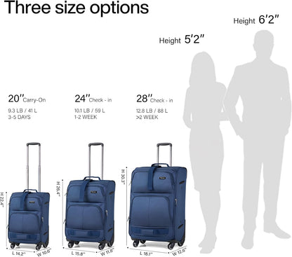 16 Inch Underseat Carry On Luggage With Wheels, Small Rolling Suitcase Lightweight Under Seat Carry On Bag, Airline Approved Personal Item Overnight Softside Travel Luggage Bag,Black