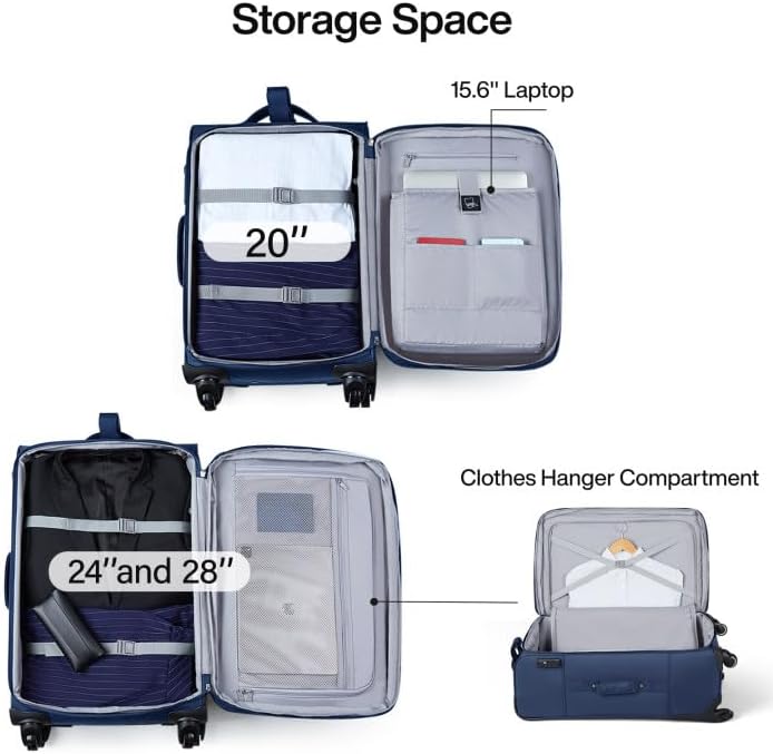16 Inch Underseat Carry On Luggage With Wheels, Small Rolling Suitcase Lightweight Under Seat Carry On Bag, Airline Approved Personal Item Overnight Softside Travel Luggage Bag,Black