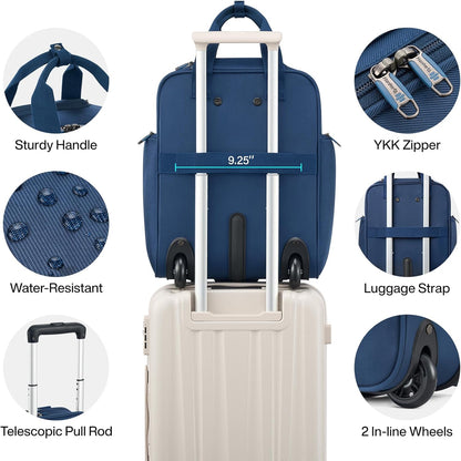 16 Inch Underseat Carry On Luggage With Wheels, Small Rolling Suitcase Lightweight Under Seat Carry On Bag, Airline Approved Personal Item Overnight Softside Travel Luggage Bag,Black