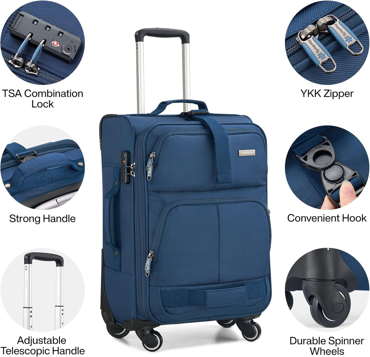 16 Inch Underseat Carry On Luggage With Wheels, Small Rolling Suitcase Lightweight Under Seat Carry On Bag, Airline Approved Personal Item Overnight Softside Travel Luggage Bag,Black