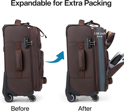 16 Inch Underseat Carry On Luggage With Wheels, Small Rolling Suitcase Lightweight Under Seat Carry On Bag, Airline Approved Personal Item Overnight Softside Travel Luggage Bag,Black