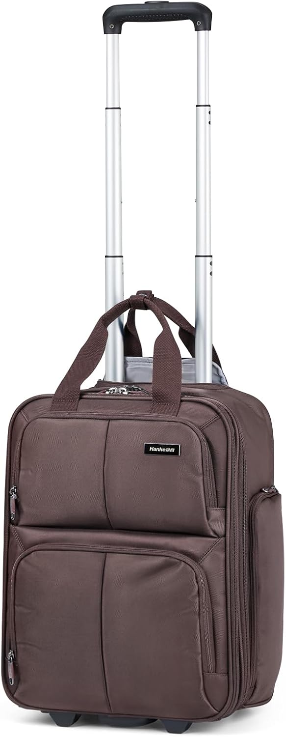 16 Inch Underseat Carry On Luggage With Wheels, Small Rolling Suitcase Lightweight Under Seat Carry On Bag, Airline Approved Personal Item Overnight Softside Travel Luggage Bag,Black