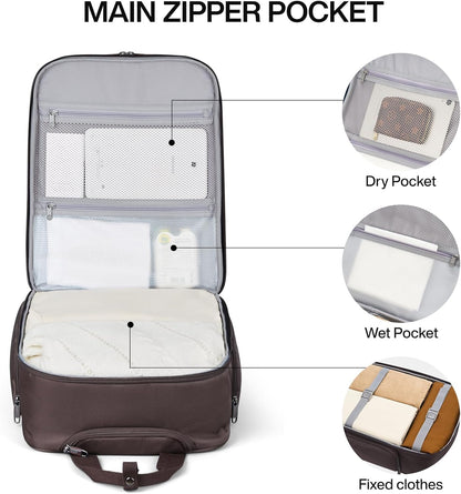 16 Inch Underseat Carry On Luggage With Wheels, Small Rolling Suitcase Lightweight Under Seat Carry On Bag, Airline Approved Personal Item Overnight Softside Travel Luggage Bag,Black