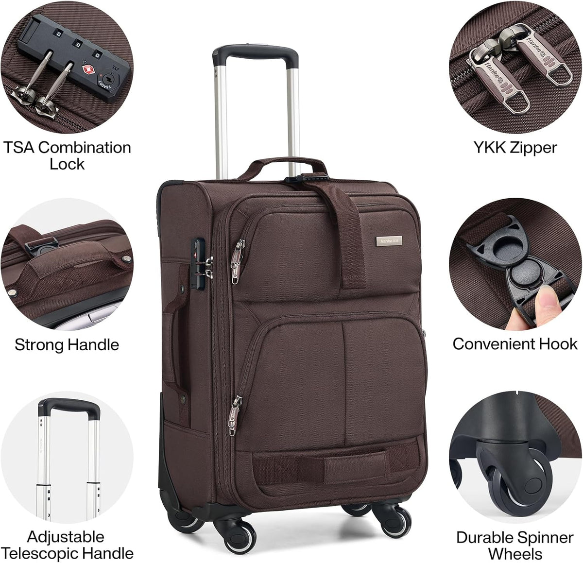 16 Inch Underseat Carry On Luggage With Wheels, Small Rolling Suitcase Lightweight Under Seat Carry On Bag, Airline Approved Personal Item Overnight Softside Travel Luggage Bag,Black
