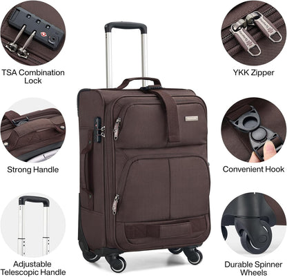 16 Inch Underseat Carry On Luggage With Wheels, Small Rolling Suitcase Lightweight Under Seat Carry On Bag, Airline Approved Personal Item Overnight Softside Travel Luggage Bag,Black