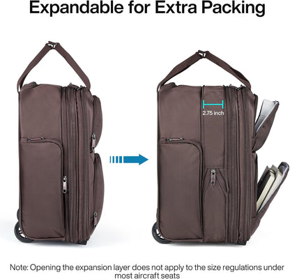16 Inch Underseat Carry On Luggage With Wheels, Small Rolling Suitcase Lightweight Under Seat Carry On Bag, Airline Approved Personal Item Overnight Softside Travel Luggage Bag,Black