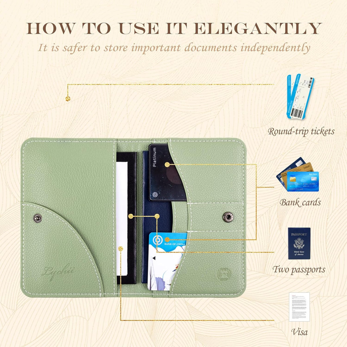 Slim Passport Holder RFID Blocking Travel Wallet - PU Leather Protector Case for Quick TSA Access, Secure Boarding Passes & ID Cards for Men Women International Travel