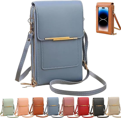 Touchscreen Phone Crossbody Bag, Women's Touch Screen Mobile Phone Messenger bag, Anti Theft Leather Bag