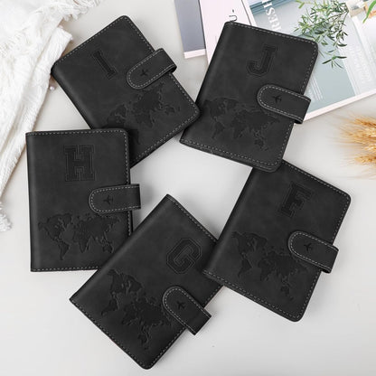 Passport Holder Cover Initial Letter A-Z Travel Wallet Personalized | Travel Essentials, Embossed Design, RFID Blocking, Personalized Gift, Passport Book Holders for Women Girls, Pink-J