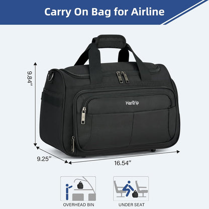 Carry on Duffel Bag Foldable Duffle Bags for Travel, Under Seat Personal Item Bags for Airplanes, Weekender Overnight Mens Travel Tote Bag for Women Softside Carry on Luggage (Caribbean Blue)