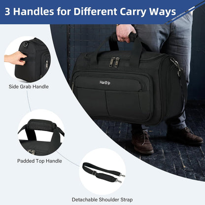 Carry on Duffel Bag Foldable Duffle Bags for Travel, Under Seat Personal Item Bags for Airplanes, Weekender Overnight Mens Travel Tote Bag for Women Softside Carry on Luggage (Caribbean Blue)