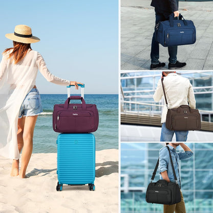 Carry on Duffel Bag Foldable Duffle Bags for Travel, Under Seat Personal Item Bags for Airplanes, Weekender Overnight Mens Travel Tote Bag for Women Softside Carry on Luggage (Caribbean Blue)