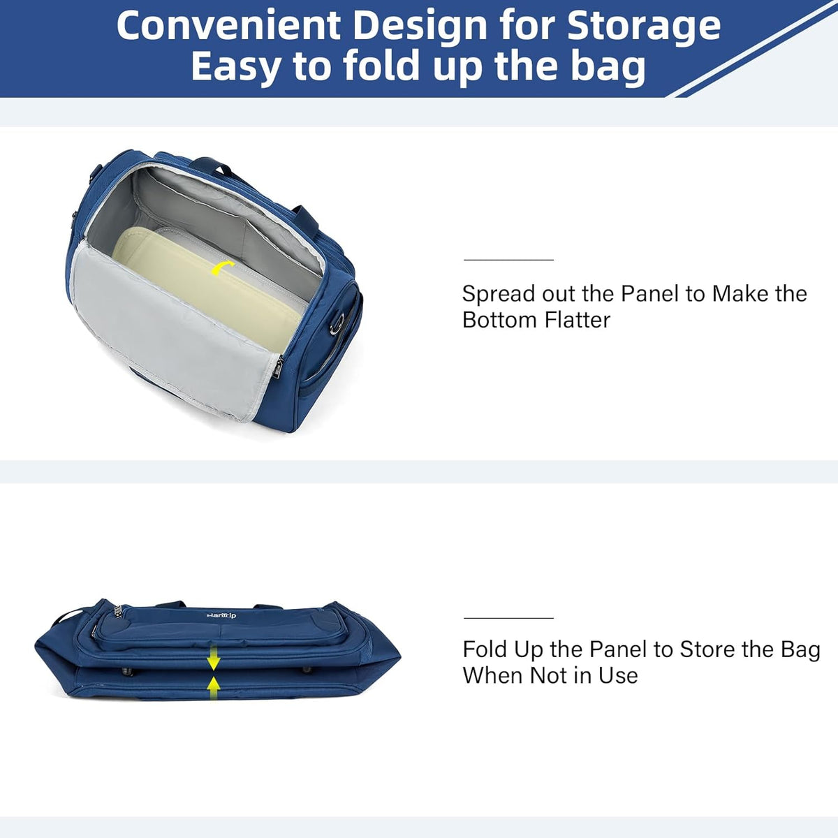 Carry on Duffel Bag Foldable Duffle Bags for Travel, Under Seat Personal Item Bags for Airplanes, Weekender Overnight Mens Travel Tote Bag for Women Softside Carry on Luggage (Caribbean Blue)