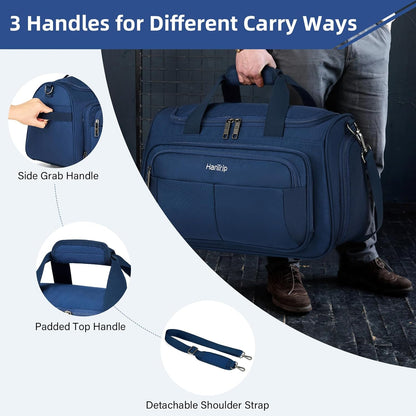 Carry on Duffel Bag Foldable Duffle Bags for Travel, Under Seat Personal Item Bags for Airplanes, Weekender Overnight Mens Travel Tote Bag for Women Softside Carry on Luggage (Caribbean Blue)