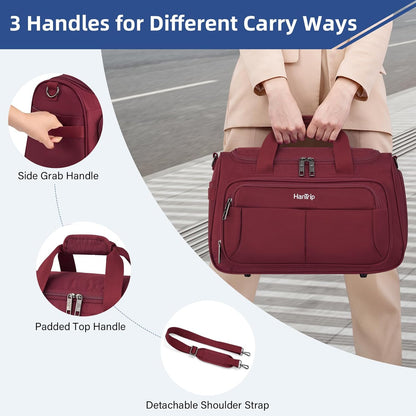 Carry on Duffel Bag Foldable Duffle Bags for Travel, Under Seat Personal Item Bags for Airplanes, Weekender Overnight Mens Travel Tote Bag for Women Softside Carry on Luggage (Caribbean Blue)