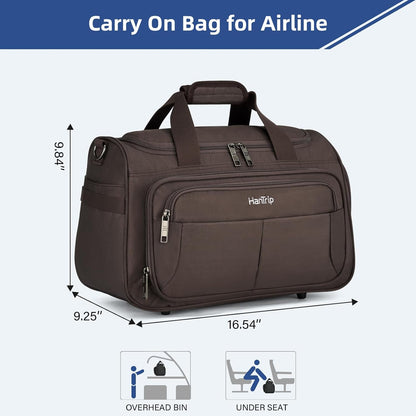 Carry on Duffel Bag Foldable Duffle Bags for Travel, Under Seat Personal Item Bags for Airplanes, Weekender Overnight Mens Travel Tote Bag for Women Softside Carry on Luggage (Caribbean Blue)