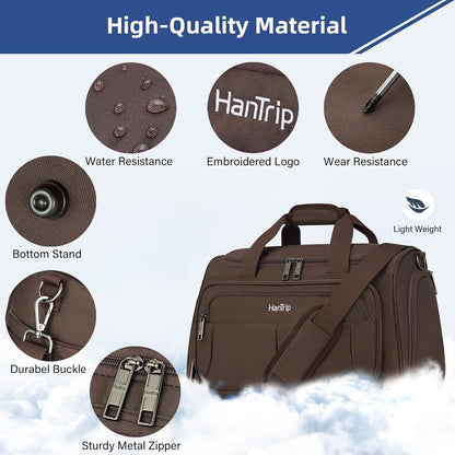 Carry on Duffel Bag Foldable Duffle Bags for Travel, Under Seat Personal Item Bags for Airplanes, Weekender Overnight Mens Travel Tote Bag for Women Softside Carry on Luggage (Caribbean Blue)